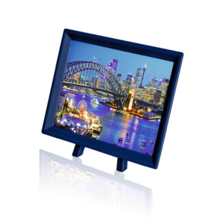 A blue frame with a picture of the Sydney Harbour Bridge at Night that doubles as a puzzle.