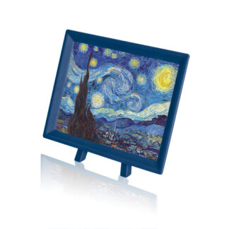 A blue frame with an image of a Seashell on the Beach puzzle.