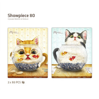 A Sweet Dreams featuring two cats surrounded by fish in a bowl.