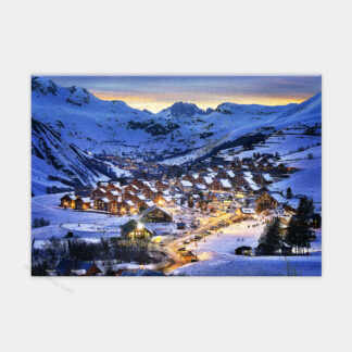 Beautiful Dusk in French Alps Resort