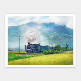 A Steam Train Passes Through the Rice Fields by Lai Ying Tse - Showpiece 1200